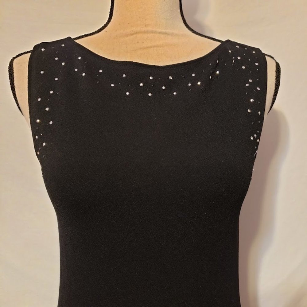 My Michelle Women's Sleeveless Beaded Top Bling Black Medium M View 2